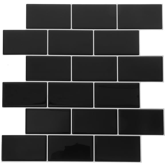 COOPHYA Wall Tiles Black Square 1 Sheet 11.99X11.99in for Kitchen Homeowners