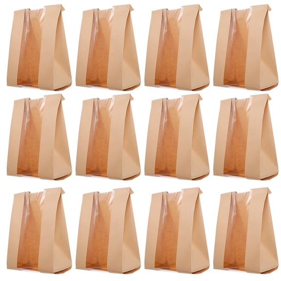COOPHYA Baking Paper Bags Khaki 100Pcs 13X6.3X4.3In