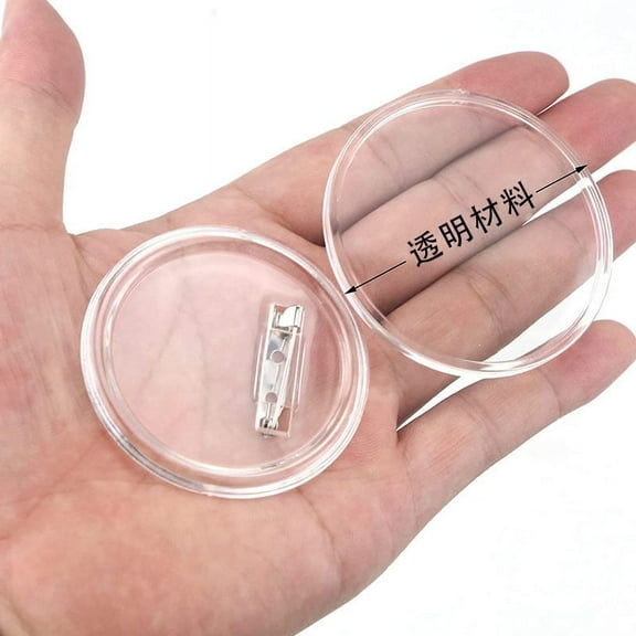 ITSELFER 10pcs Button Badges with Pin Clear Button Badges Craft Buttons 75MM Make Your Own Buttons Large Photo Buttons Pins Acrylic Picture Button Badges Crafts Supplies DIY School Projects