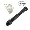ITSELFER 11PCS Mini Micro Aluminum Hand Drill Keyless Chuck with 10