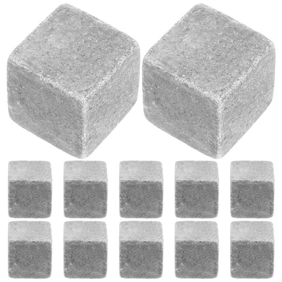HEMOTON 12 Pack Reusable Marble Beverage Cooling Stones for Whiskey Wine Beer and Juice Grey