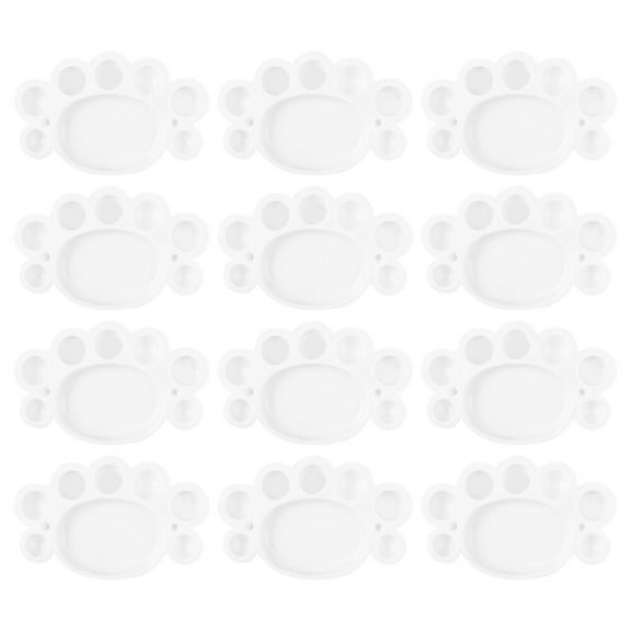 ITSELFER 12pcs Kids Paint Trays Painting Pallet Trays Plastic Water Color Mixer Plates
