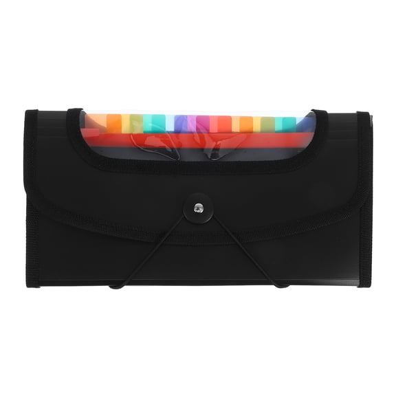 ITSELFER 13-Pocket Receipt Folder Organizer Expanding Accordion File Folder Expandable Card Holder for Document Organization Black