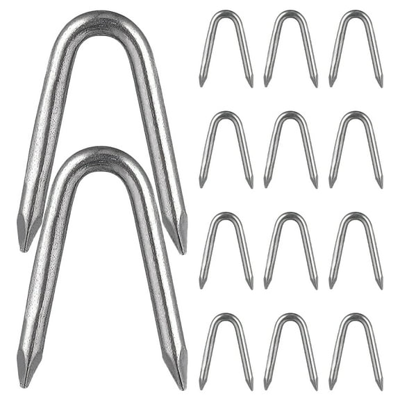 ITSELFER 140pcs Iron U-Shaped Fence Staples Heavy-Duty Wire Fencing Fasteners Garden Fence Installation Tool for Securing Mesh Woven Fencing