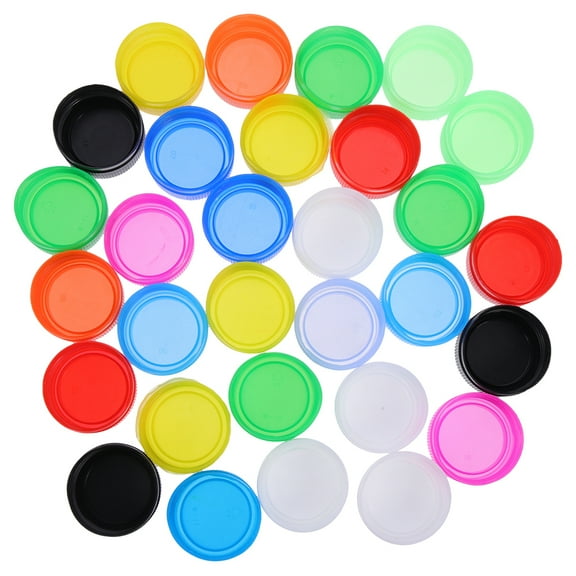 ITSELFER 150pcs Colorful Bottle Cover DIY Plastic Bottle Caps Bottle Lids DIY Crafts Drink Bottle Caps