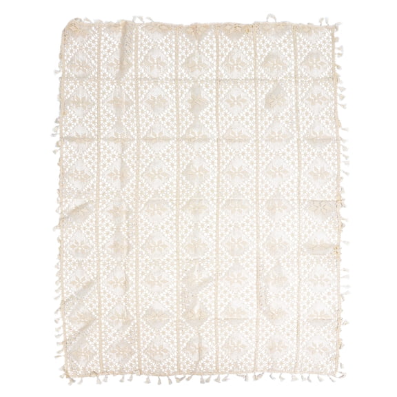 ITSELFER 1PC Pastoral Style Tablecloth Knitted Cotton Thread Hollow Tablecloth Decor