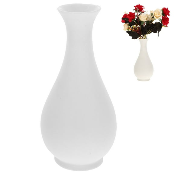 ITSELFER 1Pc Narrow Opening Flower Vase Flower Arrangement Pot Flower Ornament (White)
