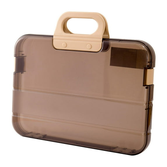 ITSELFER 1pc File Storage Folder Document Case A4 File Box File Document Box (Coffee)