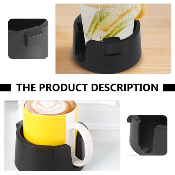 YOSADIER Black Plastic Tabletop Cup Holder and Bottle Container with Anti-Overflow Design for Home Use