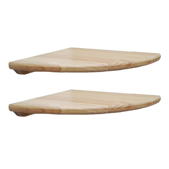 ITSELFER 2 Pcs Wood Corners Shelves Floating Shelf Sector Shelf Wall Floating Display Shelf
