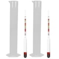 ITSELFER 2 Sets Triple Scale Alcohol Hydrometer and Test Cylinder for