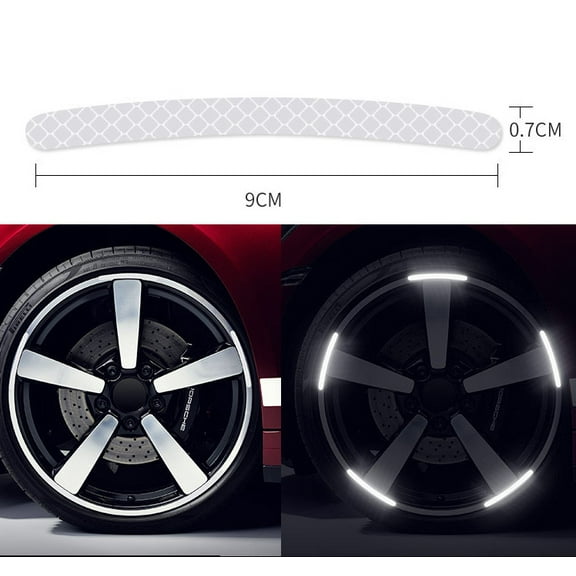 ITSELFER 20PCS Reflective Automotive Wheel Hub Stickers Easy to Install Wheel Rim Stripe Car Decal Sticker for Your Vehicle Safety and Style