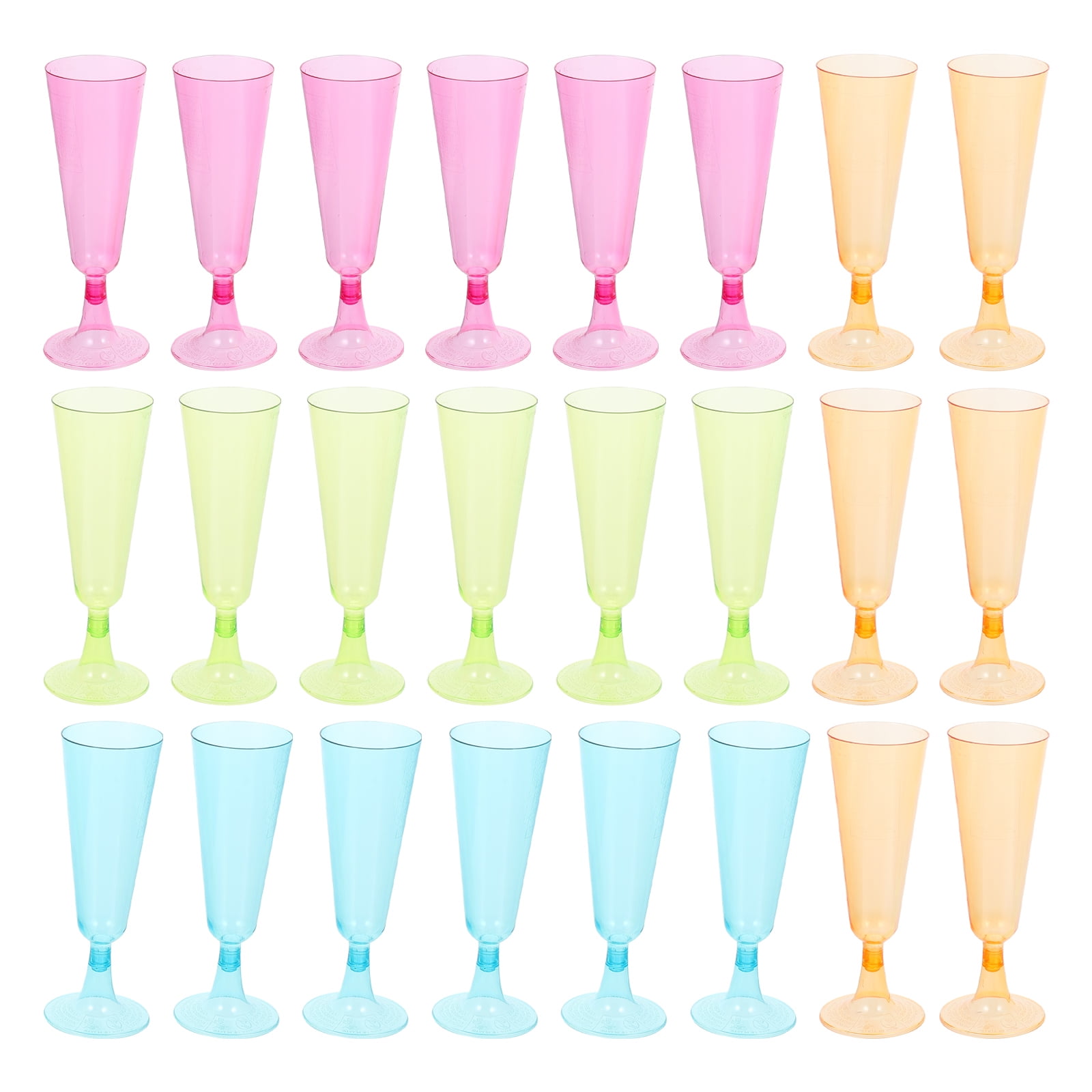 ITSELFER 20pcs Champagne Flute Disposable Wine Glass Banquet Liquor Cup Plastic Whiskey Glasses