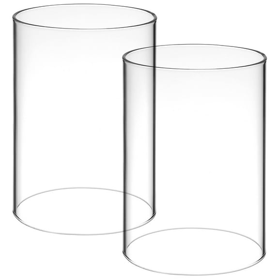 ITSELFER 2Pcs Glass Candle Covers Glass Candleholder Tube Shade Open Flame Candle Chimney Tube Cover
