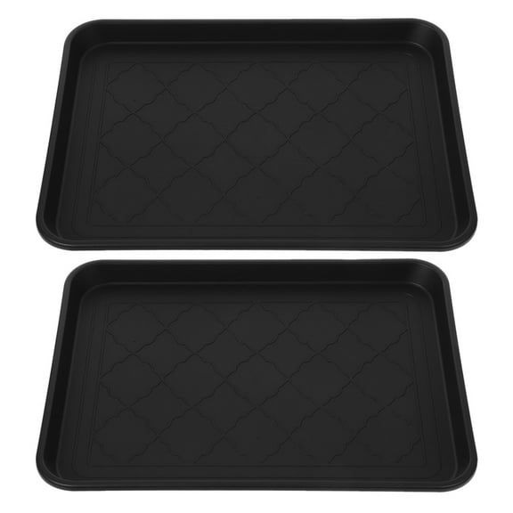 ITSELFER 2Pcs Multi-functional Plastic Plate Rain Boot Tray Flower Pots Tray Large-capacity Sundries Tray