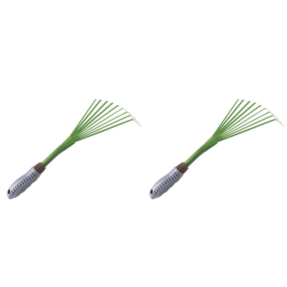 ITSELFER 2pcs 9 Teeth Garden Cleaning Rake Long Thicken Garden Tools Pet Excrement Rake