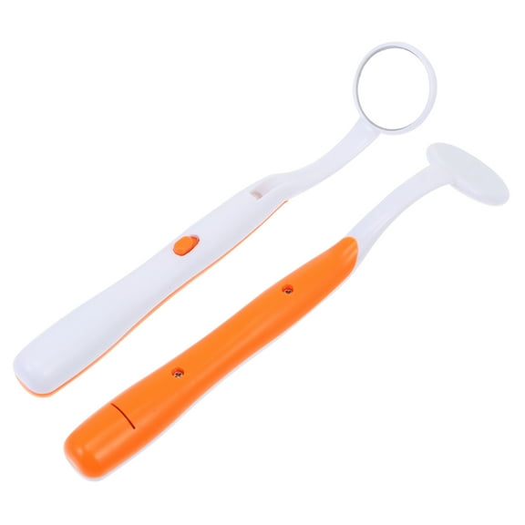 ITSELFER 2pcs Dental Mirror With Light Anti Fog Mouth Mirror Teeth Inspection Mirror