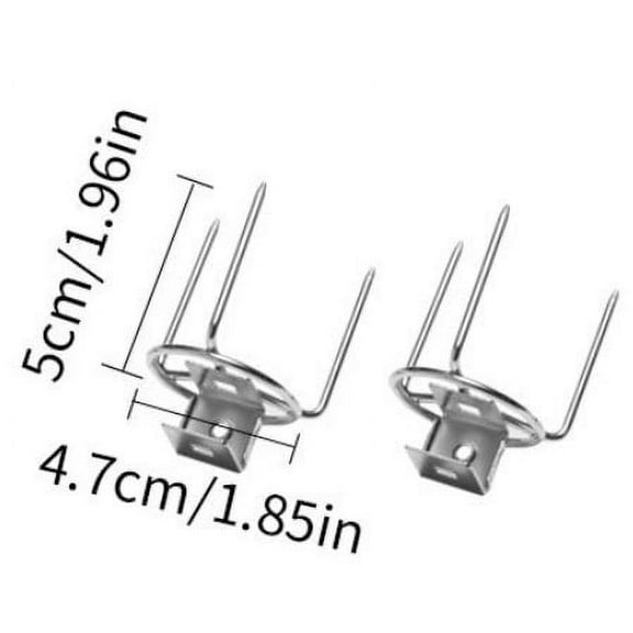 ITSELFER 2pcs Stainless Steel Rotisserie Meat Forks, BBQ Grill Forks Rotisserie Spit Rods Heavy Duty Meat Forks for Outdoor Chicken Rotisserie Grilling Cooking Accessories
