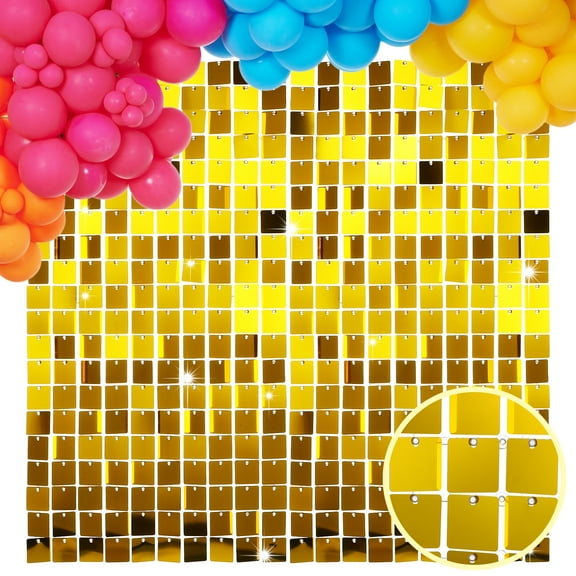 ITSELFER 30pcs Shimmer Wall Backdrop Square Sequin Panels Decorative Iridescent Backdrop Panels For Birthday Wedding Party