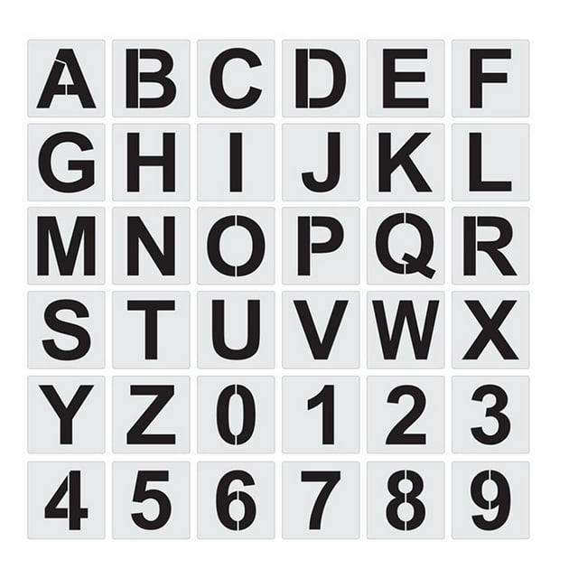 ITSELFER 36Pcs Reusable Alphabet Templates Letter Stencils for Painting