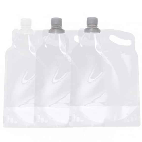 ITSELFER 3pcs 2L Water Pouch Portable Foldable Water Bag Water Container Jug