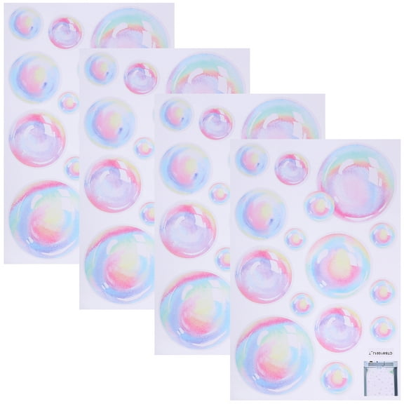ITSELFER 4 Sheets Of Bubble Wall Decorations Bubble Pattern Sticker Wall Decals Removable Stickers Decorative Wall Stickers for Home