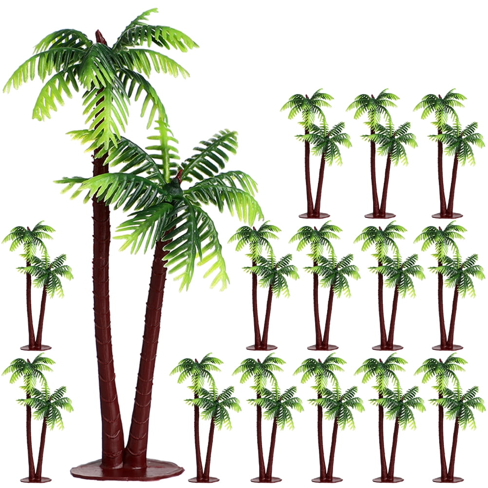 ITSELFER 40pcs Mini Simulation Coconuts Tree Model Fake Coconuts Tree