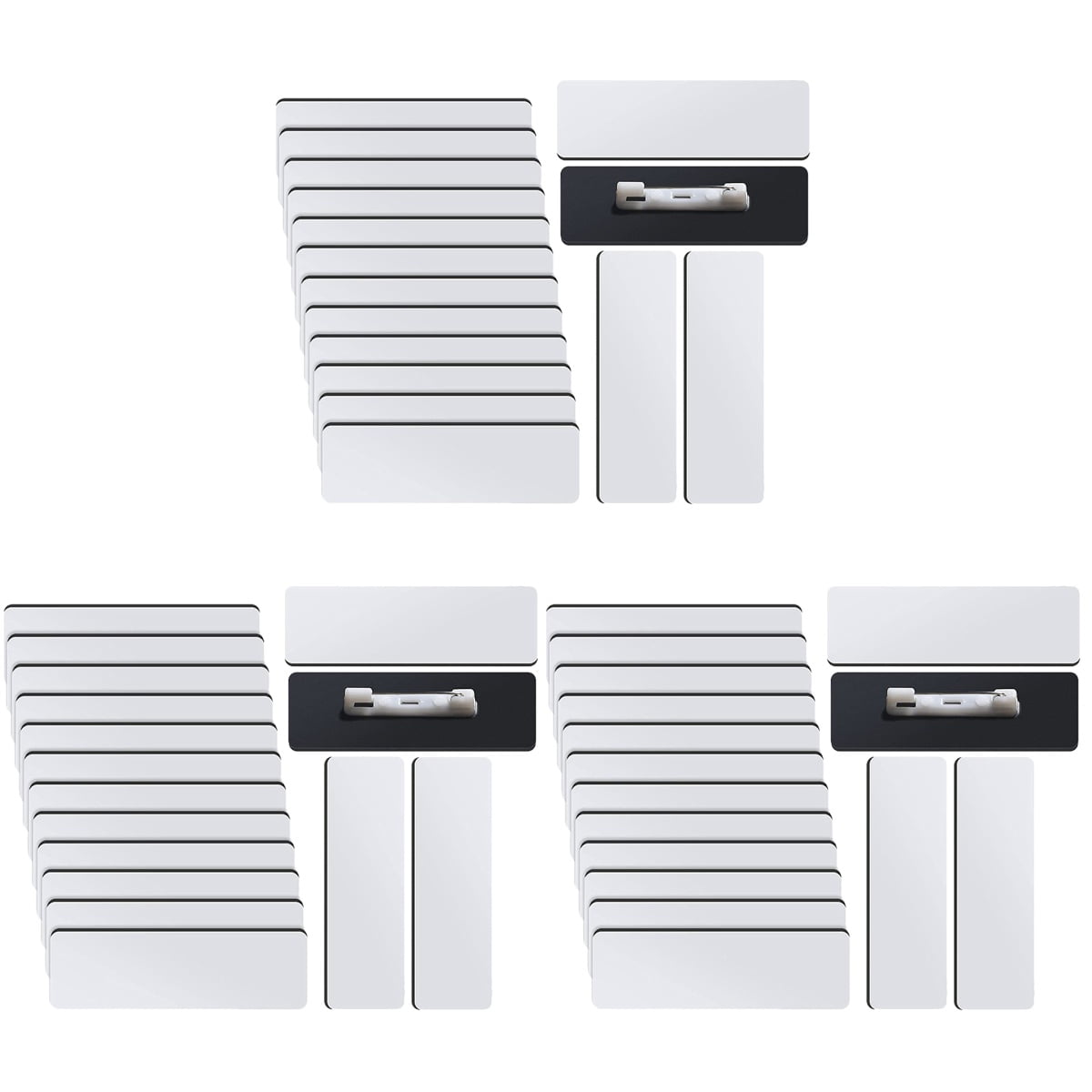 ITSELFER 48 Pcs DIY Name Badge Blank Students Name Tags Round Corners itselfer-48-pcs-diy-name-badge-blank-students-name-tags-round-corners