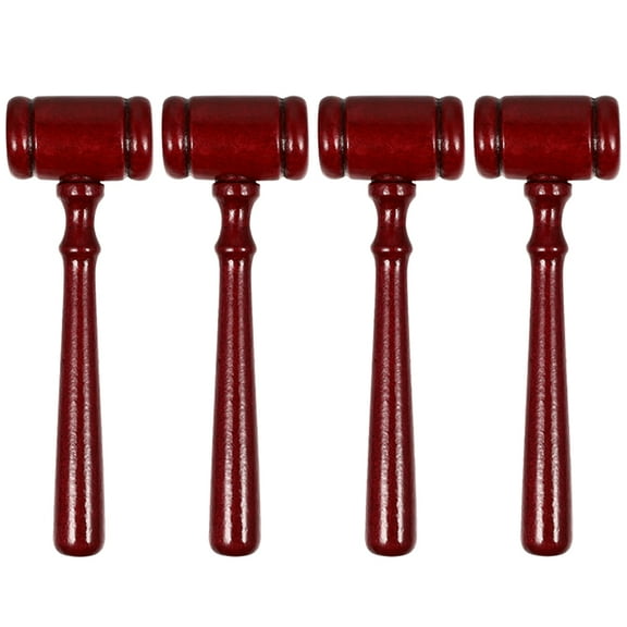 ITSELFER 4Pcs Decorative Wooden Auction Hammer Creative Judge Gavel Tools Judge Supply