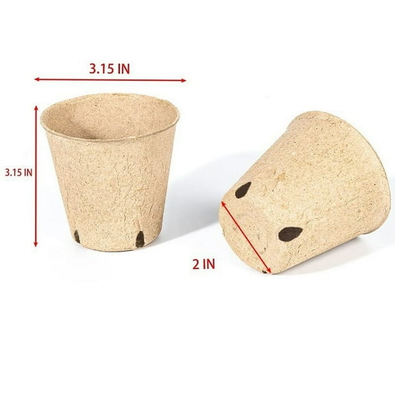 ITSELFER 50PCS Paper Plant Pots with Drainage Holes, Small Nursery Pots for Kids Craft, Germination, Seed Starting and Gardening