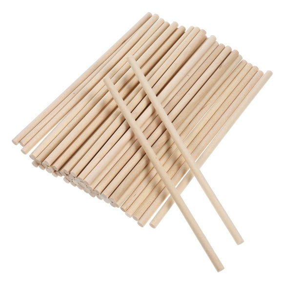 ITSELFER 50pcs Natural Wooden Dowel Rod Unfinished Craft Stick Unfinished Natural Wood Craft Dowel Rod Supply For DIY Project Macrame