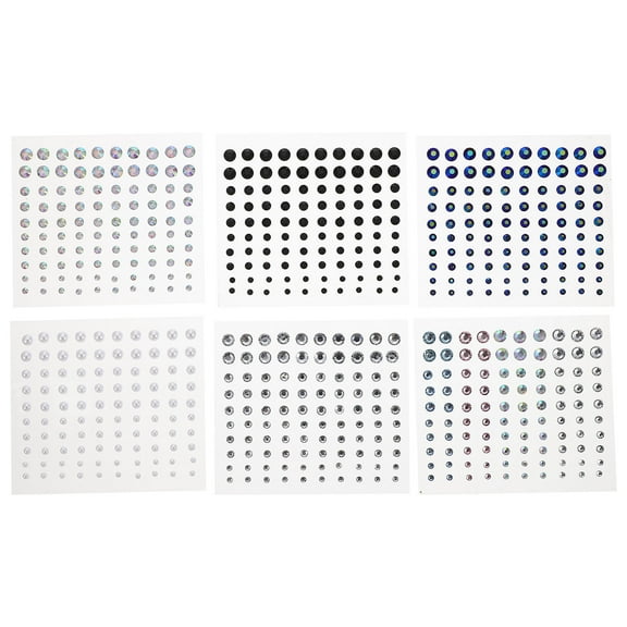 ITSELFER 6 Sheets Eye Face Gems Jewels Rhinestone Stickers Self Adhesive Makeup Diamonds