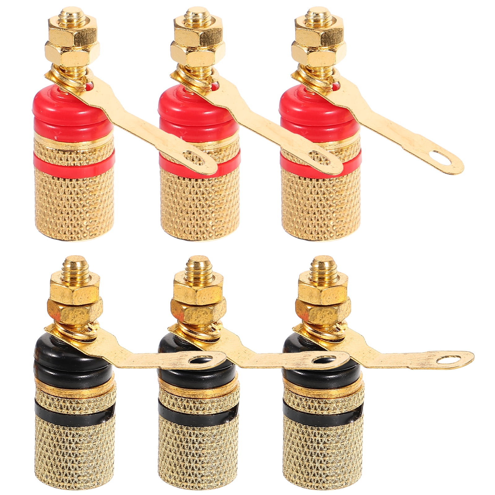 ITSELFER 6pcs Speaker Binding Post Banana Jack Amplifier Loudspeaker