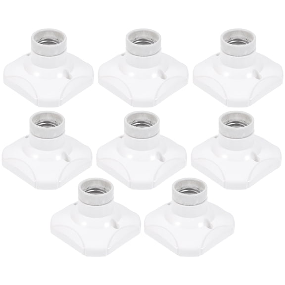 ITSELFER 8pcs E27 Lampholder Accessories Ceramic Lampholdre Square E27 Lamp Bases