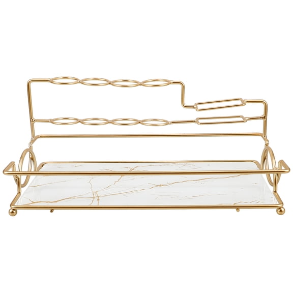 COOPHYA Bathroom Organizer White 1Pack 12.6x6.1x5.5in Iron Luxury Design