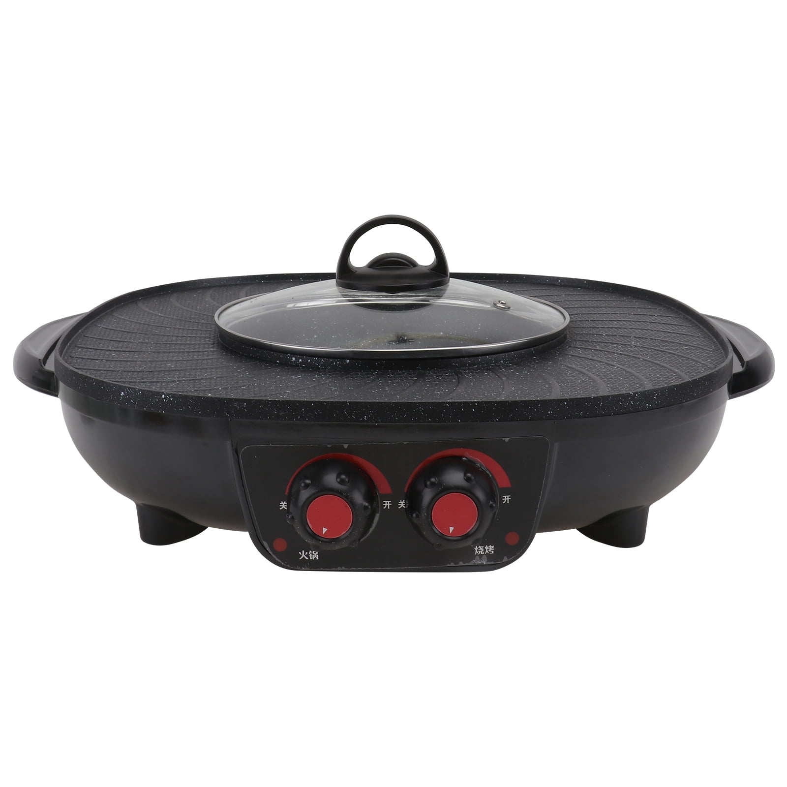 ITSELFER Double Control Roasting Pot Electric Barbecue Hotpot Oven