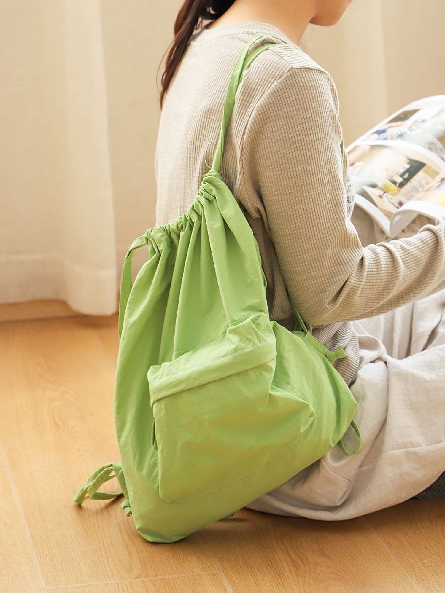 ITSELFER Drawstring Backpacks String Bag Cinch Storage Knapsack Nylon ...