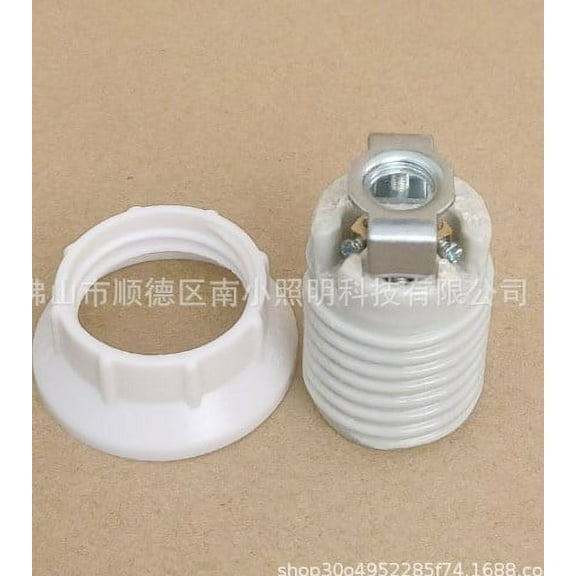 ITSELFER E14 Full Thread Light Socket Single Ring Ceramic Lamp Socket Universal Porcelain Lamp Socket Replacement Pendant Light Ceramic Light Socket
