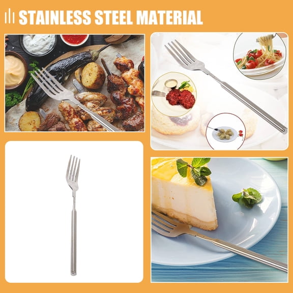 ITSELFER Extendable Stainless Steel Fork Portable Kitchen Utensil Stainless Steel Utensil Camping Utensil Fork Portable Travel Flatware