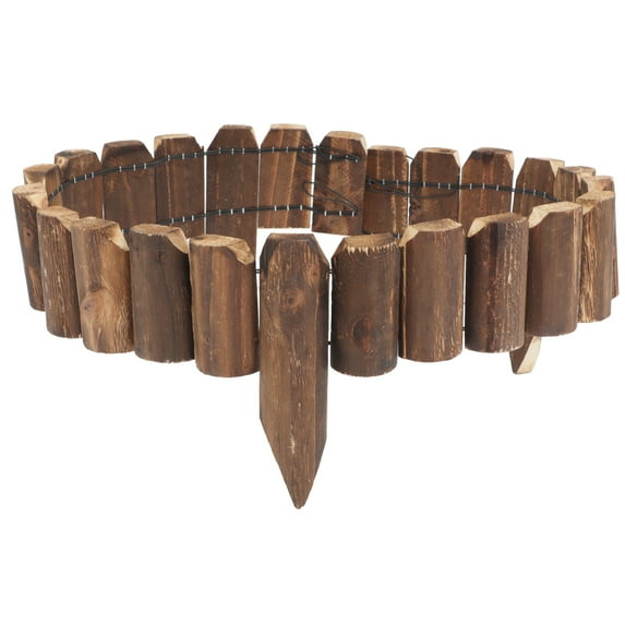ITSELFER Garden Fence Stake Lawn Plant Wooden Border Simulation Fence Courtyard Fence Ornament
