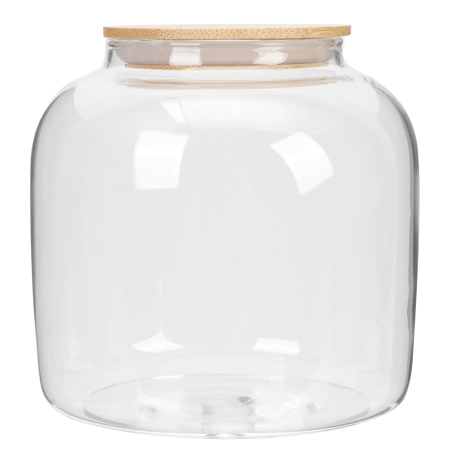 ITSELFER Glass Tea Container Glass Canister and Bamboo Lid Clear
