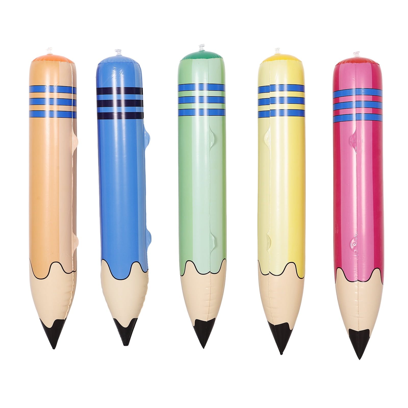 ITSELFER Jumbo Inflatable Pencil 5pcs Big Blow Up Pencil Pool Float Giant Pencil Large Crayons Balloon For Birthday Back To School Graduation Party Favors