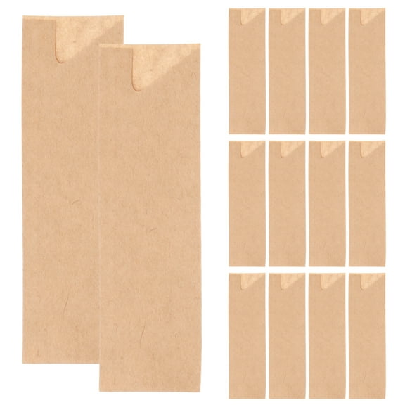 ITSELFER Kraft Paper Silverware Bags - 200pcs Disposable Flatware Sleeves Paper Oilproof Stock Bag For Kitchen Utensils Cutlery Bakery Cookies Rods Candy