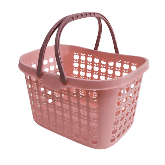 ITSELFER Plastic Shopping Basket, Portable Grocery Storage Basket for Fruits, Vegetables, Kitchen, Pantry and Home Organization