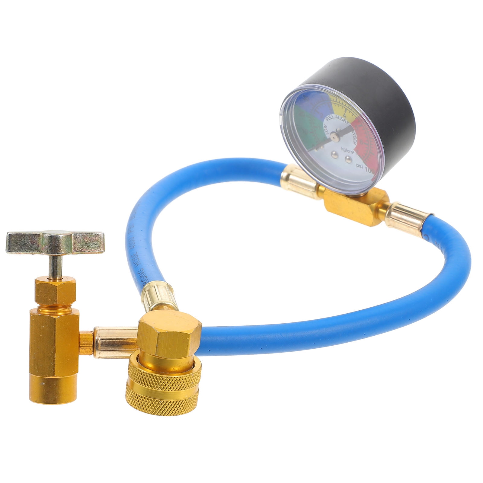ITSELFER R134A Air Conditioning Refrigerant Charging Hose with Gauge for Car (1/2 Thread for American and Europe)