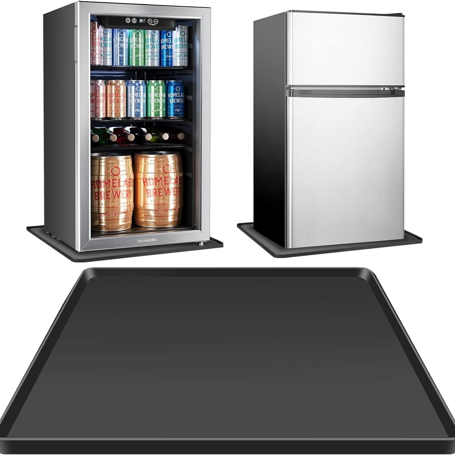 ITSELFER Silicone Drip Pan For Mini Fridge Under Mini Washing Machine Pad Under Mini Refrigerator Freezer Pad Mini Fridge Silicone Mat Drip Pan