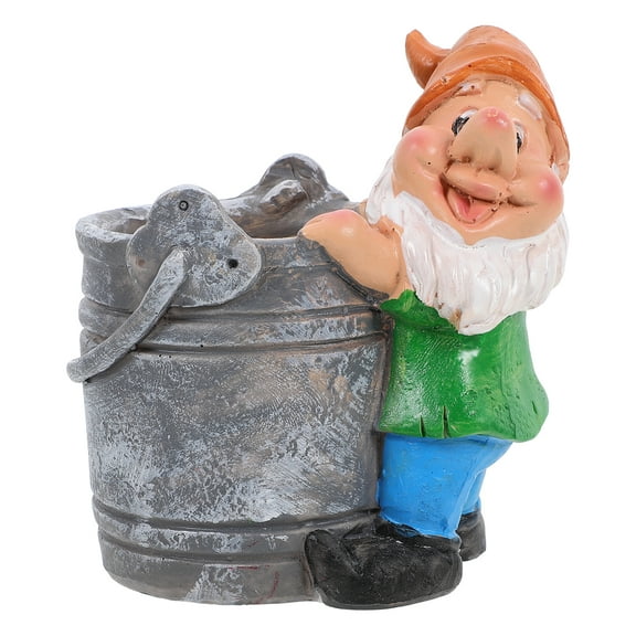 YOSADIER Resin Gnome Planter for Small Plants, Indoor Outdoor Garden Decor, Cute Home Plant Pot