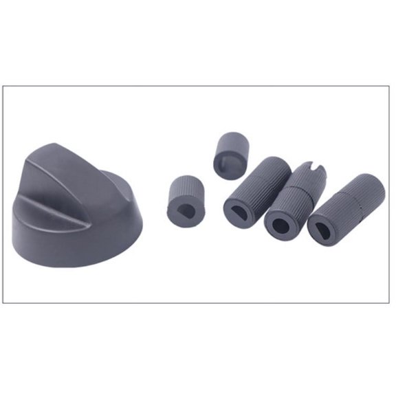ITSELFER Universal Black Control Knobs Replacement With 5 Adapters For Oven Stove And Range Versatile And Wide Application For Various Models