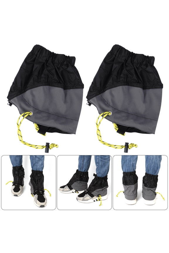 WINOMO Pair of Outdoor Waterproof Ankle Walking Gaiters Hiking (Black)