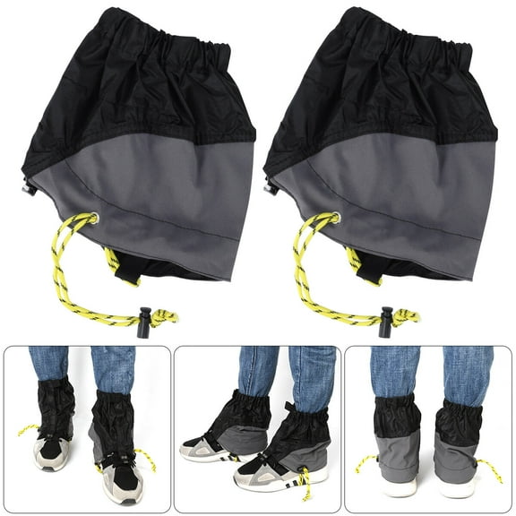 ITSELFER WINOMO Pair of Outdoor Waterproof Ankle Walking Gaiters Hiking (Black)